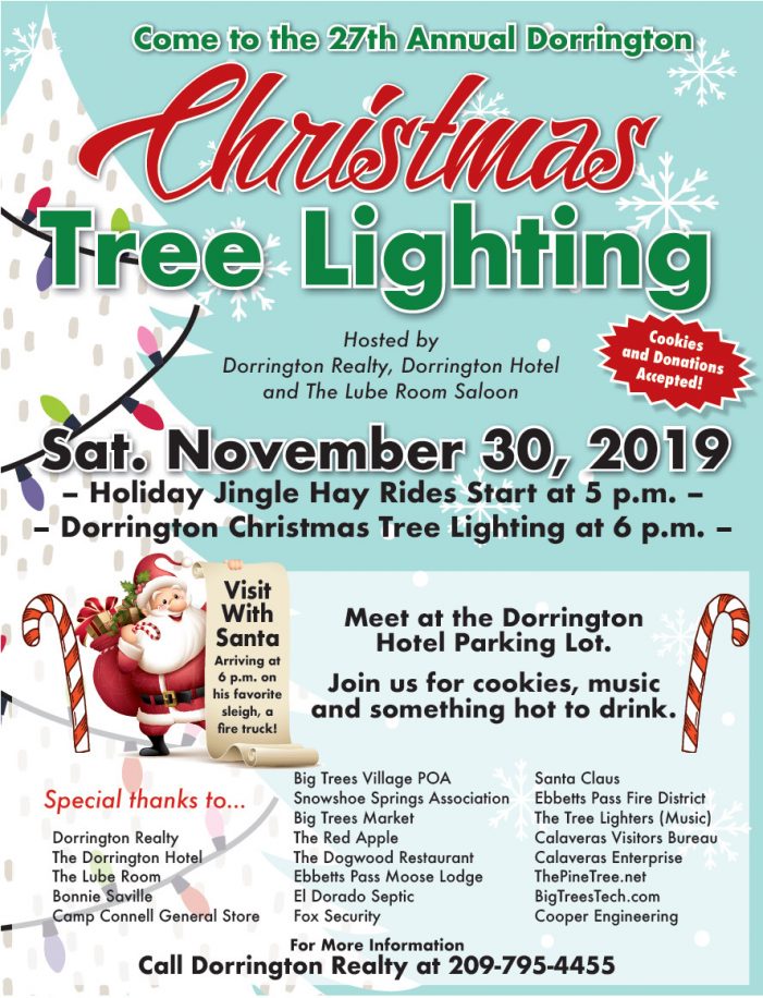 Come to the 27th Annual Dorrington Christmas Tree Lighting