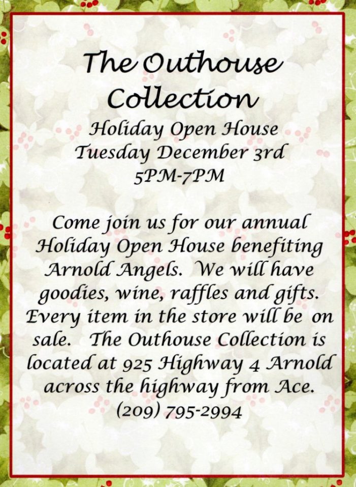 The Outhouse Collection Holiday Open House Tuesday December 3rd 5PM-7PM