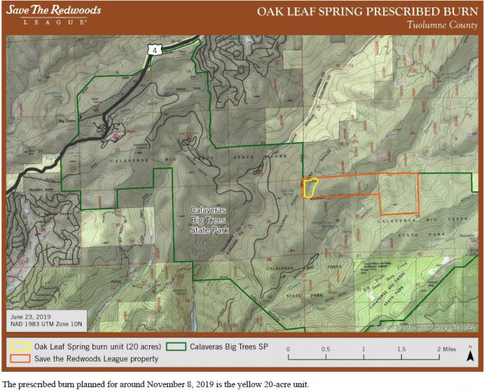Prescribed Burn Planned on Save the Redwoods League Property, Ignition Anticipated November 8th