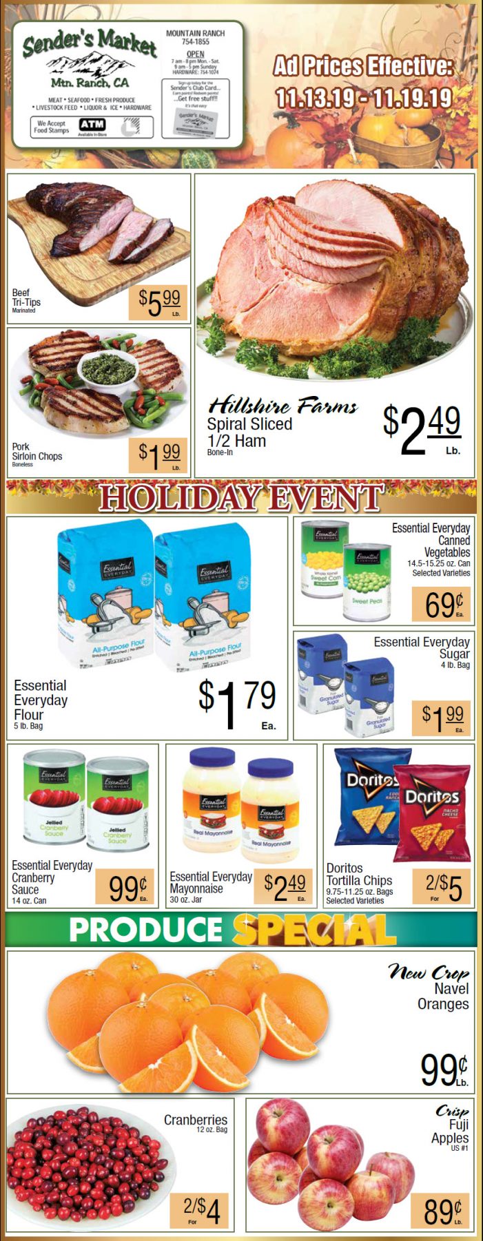 Sender’s Market Weekly Ad & Grocery Specials Through November 19th