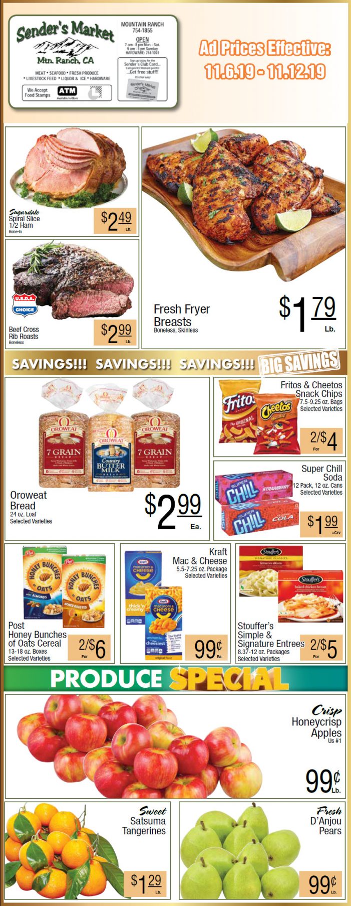 Sender’s Market Weekly Ad & Grocery Specials Through November 12th
