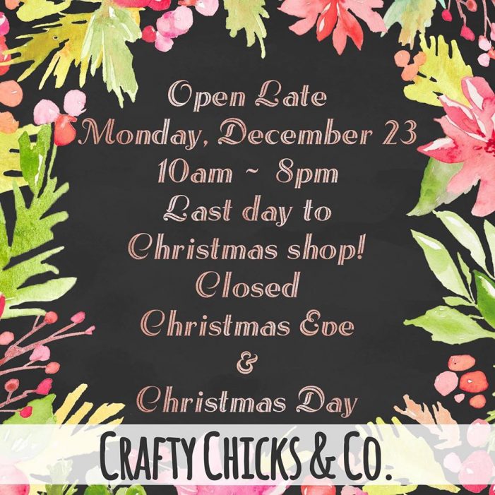 Get Your Last Minute Christmas Gifts at Crafty Chicks & Co.