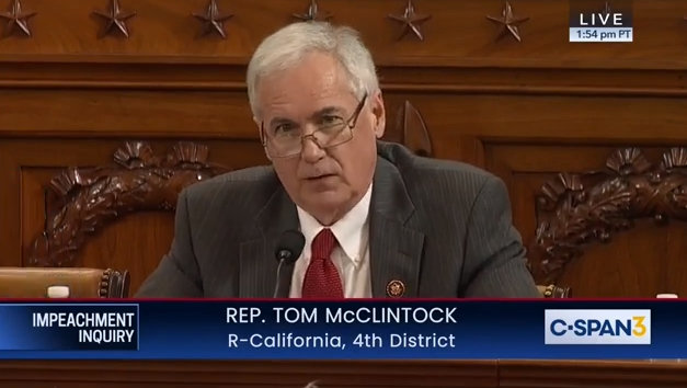 Congressman Tom McClintock at Judiciary Committee Impeachment Hearing