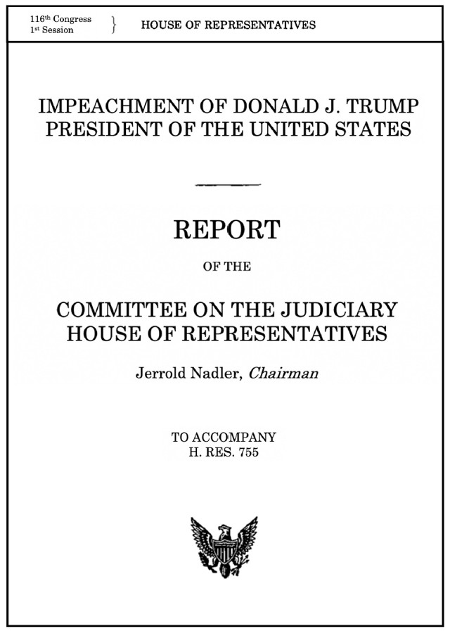 The House Judiciary Committee Releases Full Report on Impeachment