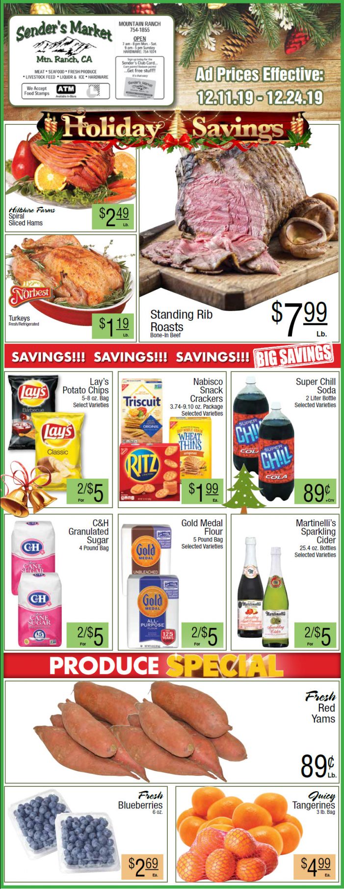 Sender’s Market’s Grocery Ad & Grocery Specials Through December 24th