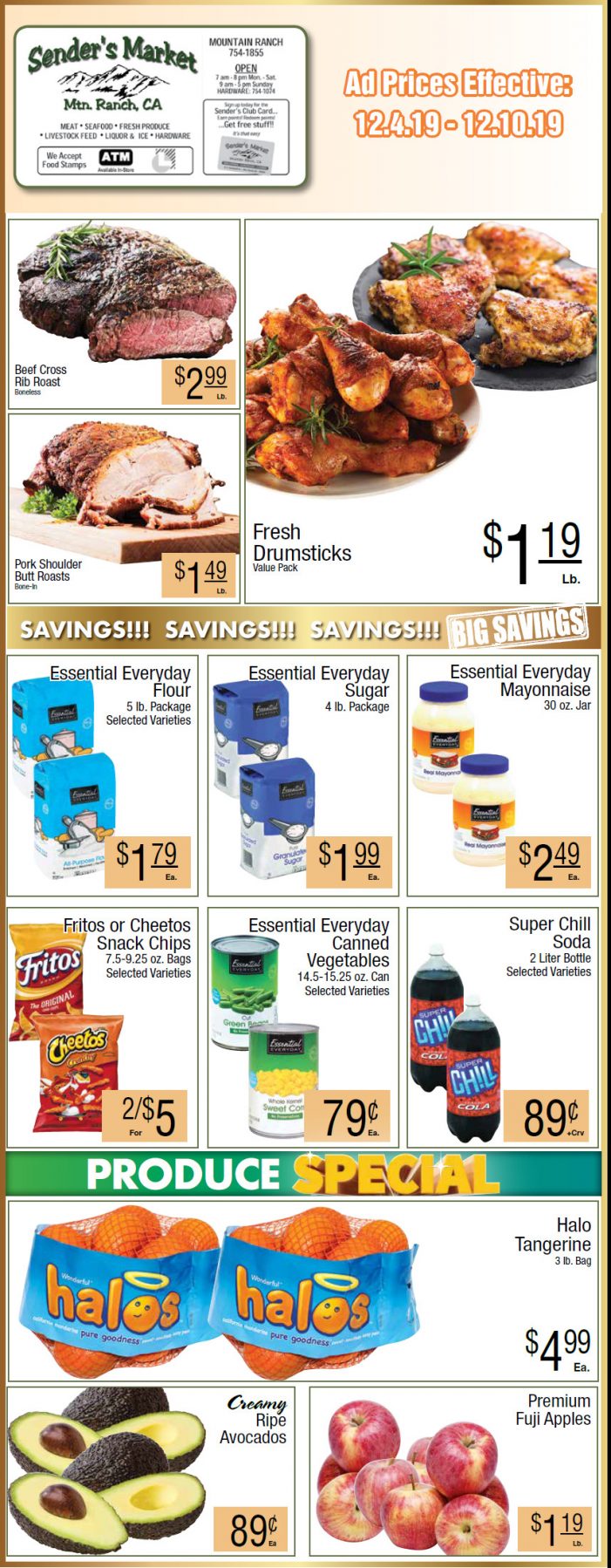 Sender’s Market’s Grocery Ad & Grocery Specials Through December 10th
