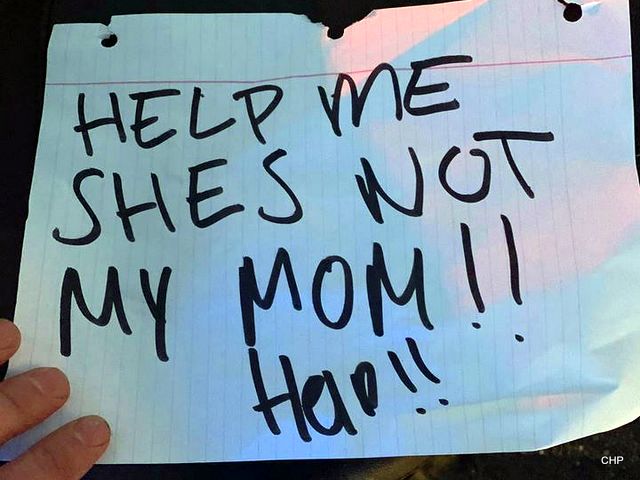 Child Cries “Wolf” in Help Needed Sign on Hwy 99
