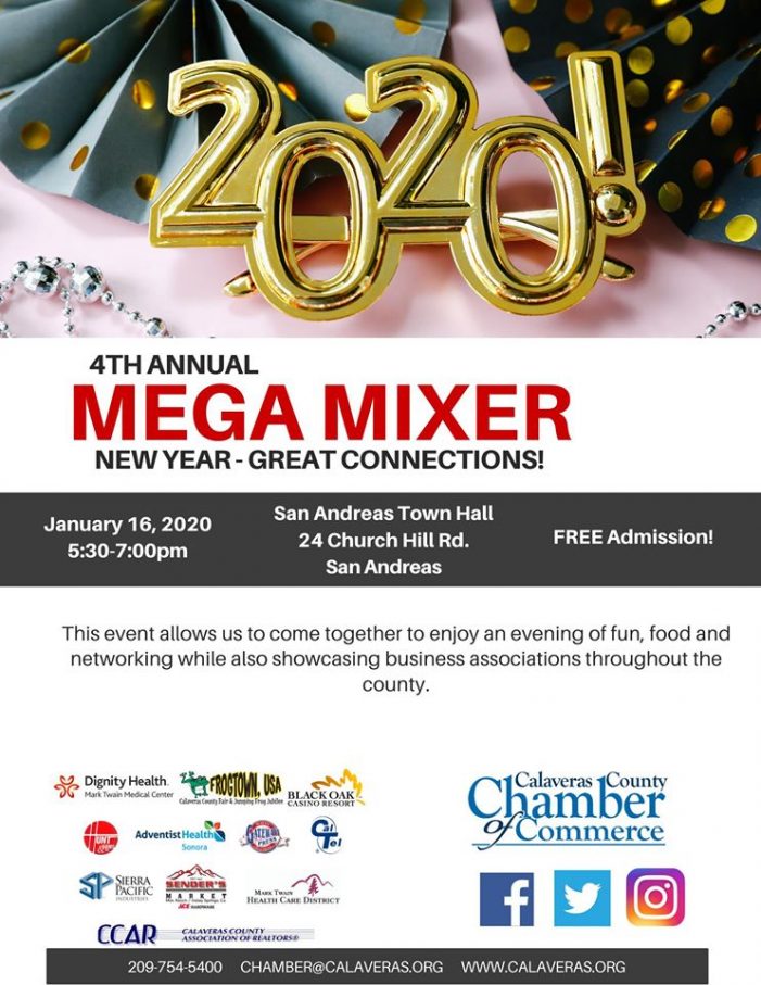 The 4th Annual Mega Mixer is January 16th!  Kicking Off a Great 2020 Business Year!
