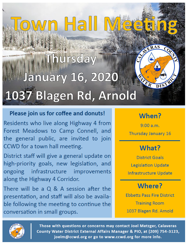 CCWD Community Meeting at 9am on January 16th