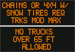 Chain Controls in Place on Hwys 4, 88, 108 & 120