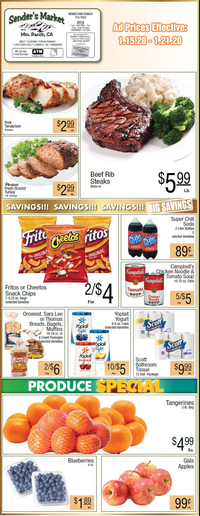 Sender’s Market’s Grocery Ad & Grocery Specials Through January 21st