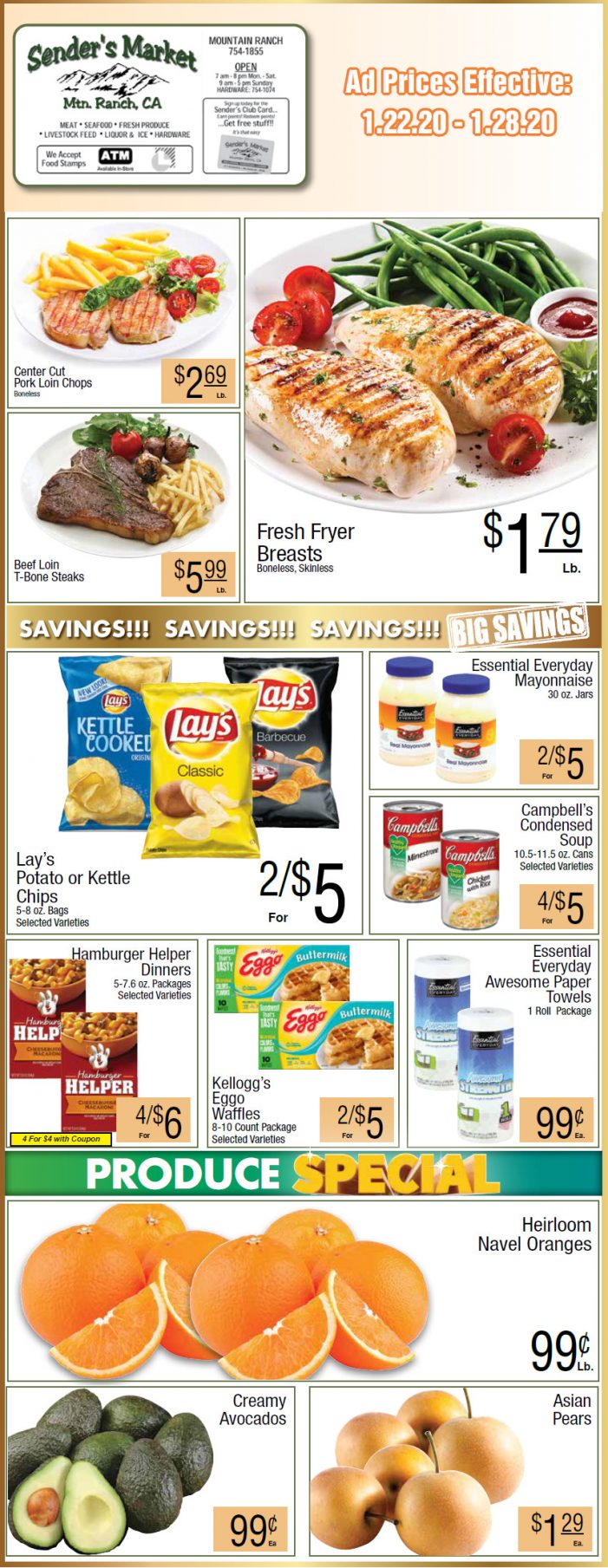 Sender’s Market’s Grocery Ad & Grocery Specials Through January 28th