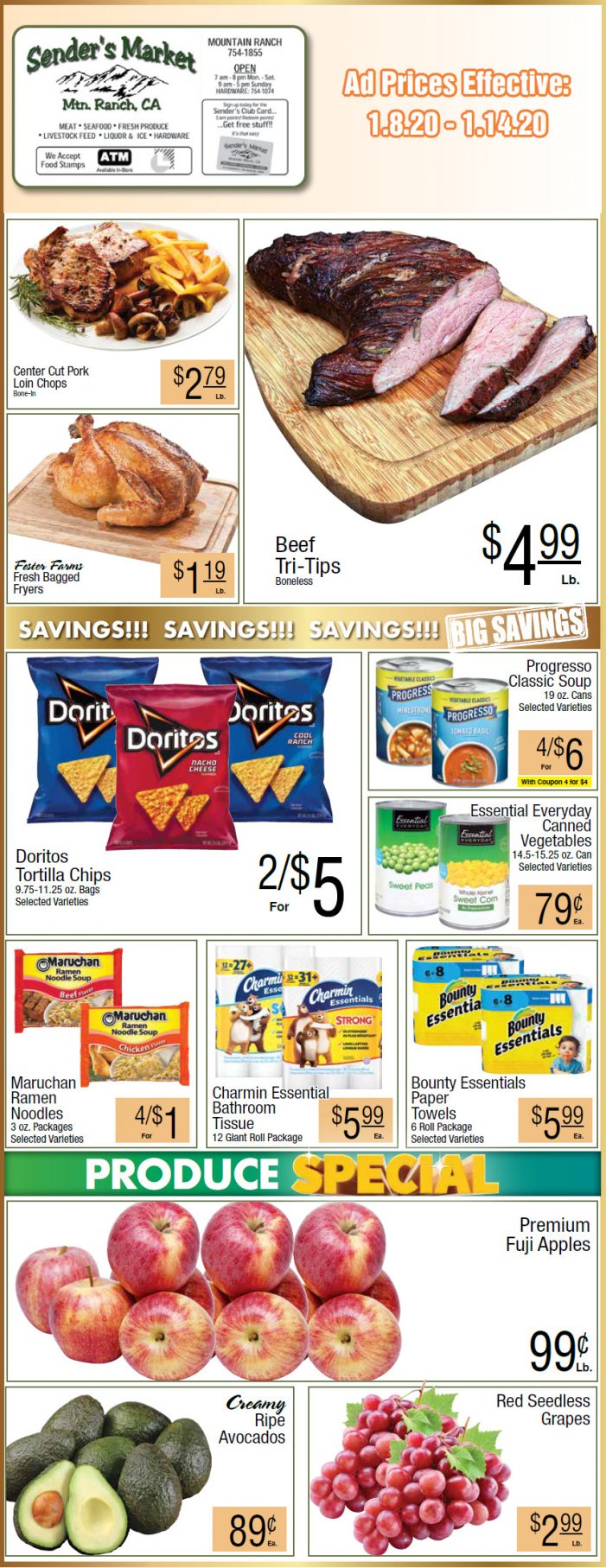 Sender’s Market’s Grocery Ad & Grocery Specials Through January 14th
