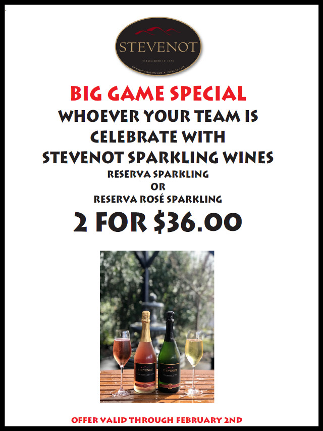 Get Your Perfect Stevenot Wine For Super Bowl Sunday!