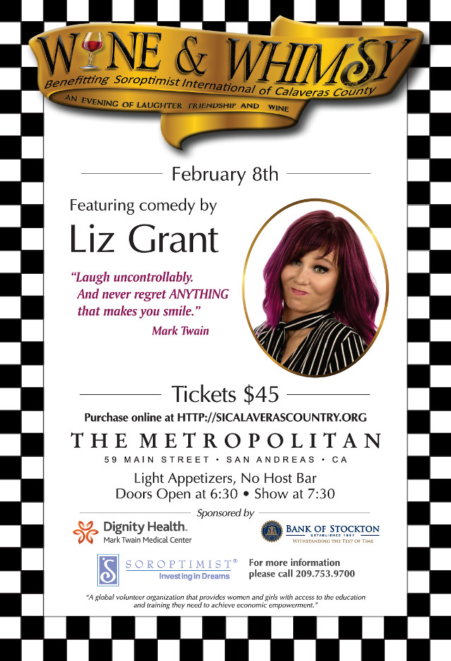 Comedian Liz Grant to headline at Wine and Whimsy on February 8th, 2020