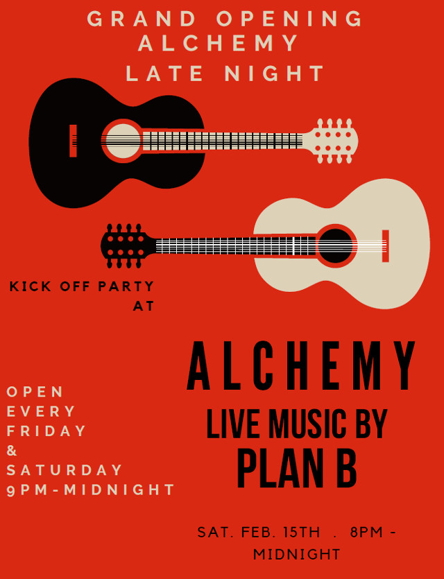Alchemy Late Night Kicks Off This Weekend with Live Music by Plan B!