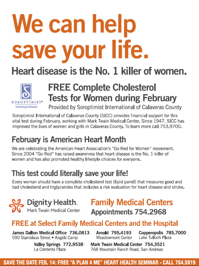 February is American Heart Month!  Free Cholesterol Tests For Women All Month Long!