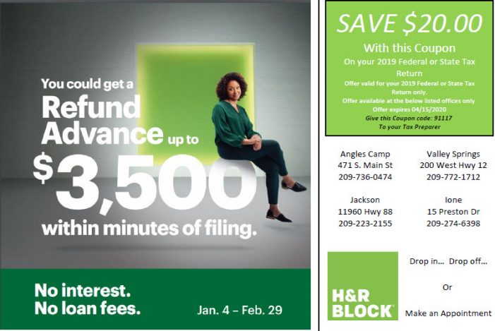 H&R Block Offers Easiest Way to Get the Most Money Interest Free with Refund Advance Loan of Up to $3,500!