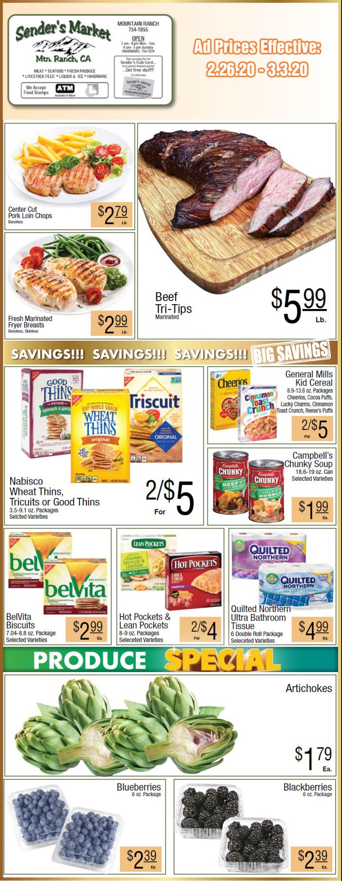 Sender’s Market’s Weekly Ad & Grocery Specials Through March 3rd