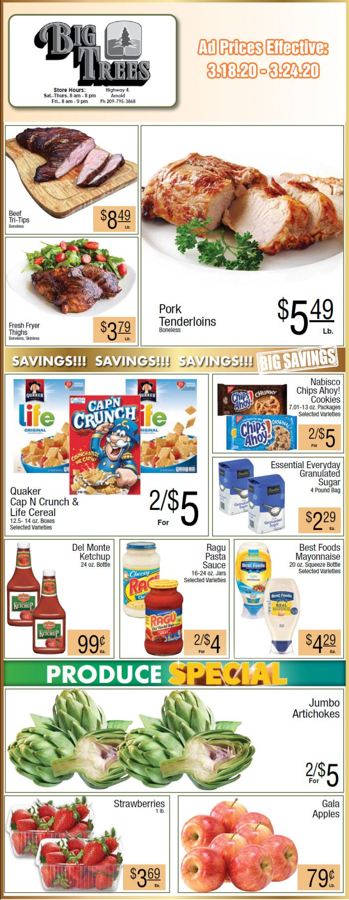 Big Trees Market Weekly Ad & Grocery Specials Through March 24th.  Shop Local & Save!!