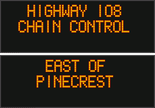 Chain Controls in Effect on Hwys 4, 108 & 88 for Sunday Morning