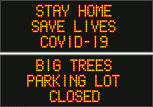 Road Conditions Update….No Chain Controls but Most Parking Lots Including Big Trees State Park Are Closed.