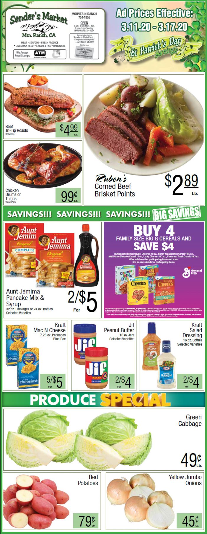 Sender’s Market’s Weekly Ad & Grocery Specials Through March 17th