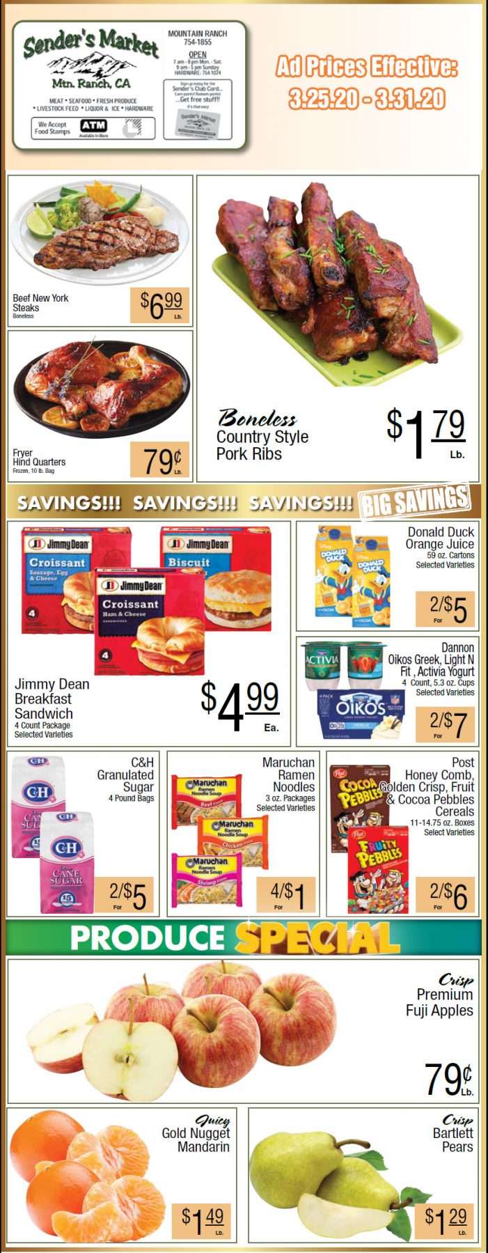 Sender’s Market’s Weekly Ad & Grocery Specials Through March 31st