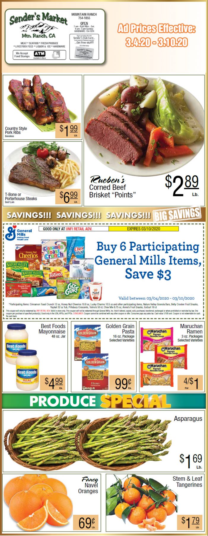 Sender’s Market’s Weekly Ad & Grocery Specials Through March 10th