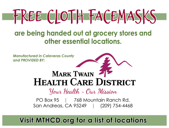 Mark Twain Health Care District Making Free Cloth Masks Available