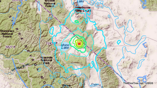 5.3 Magnitude Earthquake Southeast of Bodie This Morning
