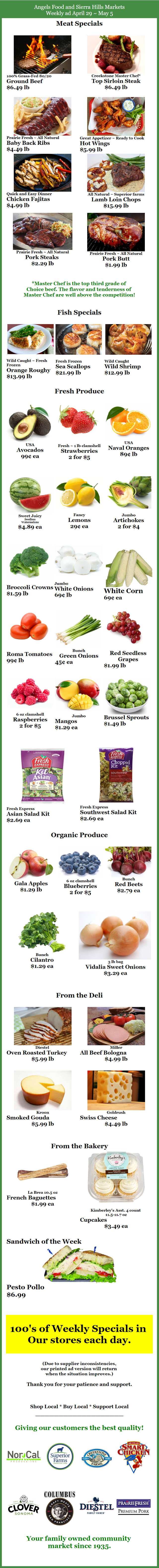Angels Food and Sierra Hills Markets Weekly Ad & Specials Through May 5th
