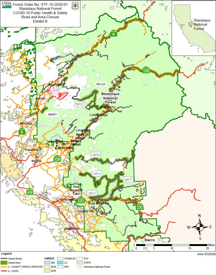 Stanislaus National Forest Announces Forest Order to Close Additional Forest Roads, Extend Seasonal Road Closures
