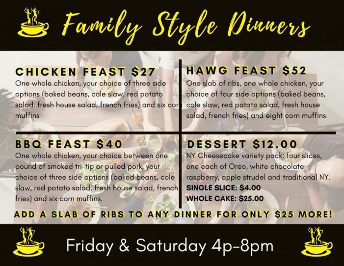 Family Style Dinners from Bistro Espresso!!  Call 209-890-7849