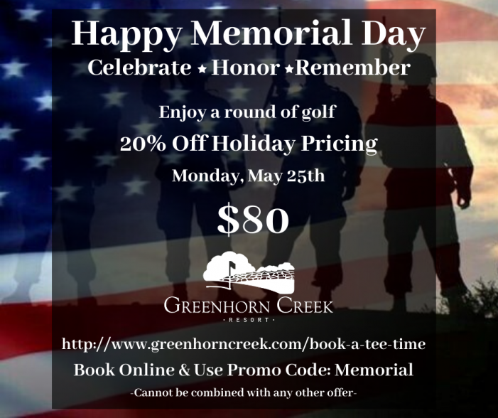 Happy Memorial Day from Greenhorn Creek