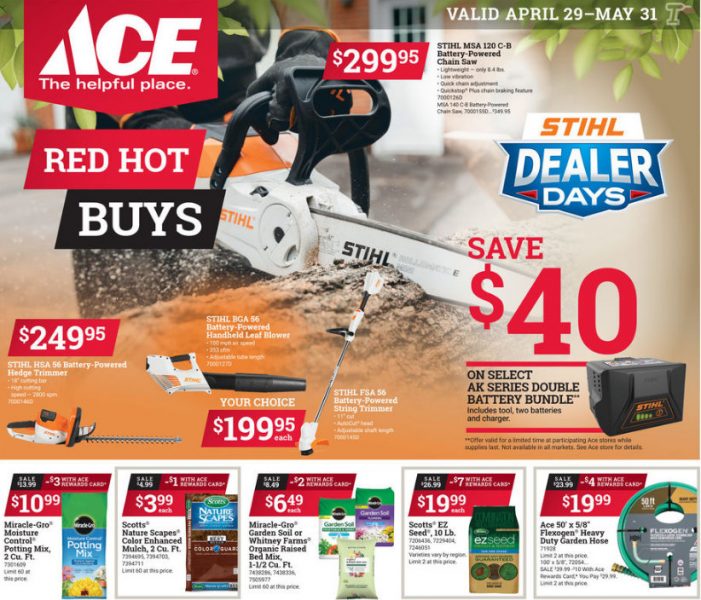 May Red Hot Buys Your Local Ace Hardware