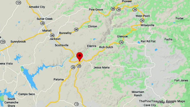 Traffic Update….Passenger Pulled Wheel Forcing Lexus into Hillside on Hwy 49 in 13 Curves Area