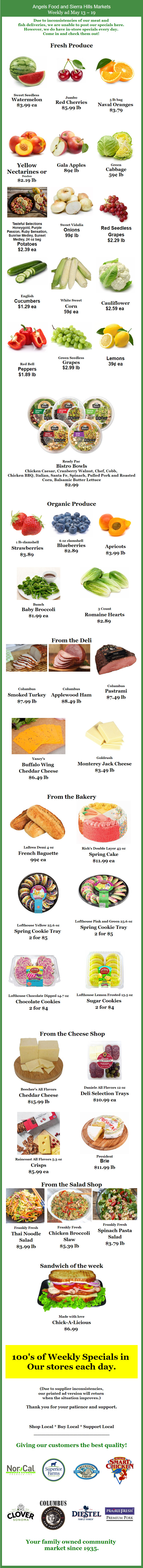 Angels Food and Sierra Hills Markets Weekly Ad & Specials Through May 19th