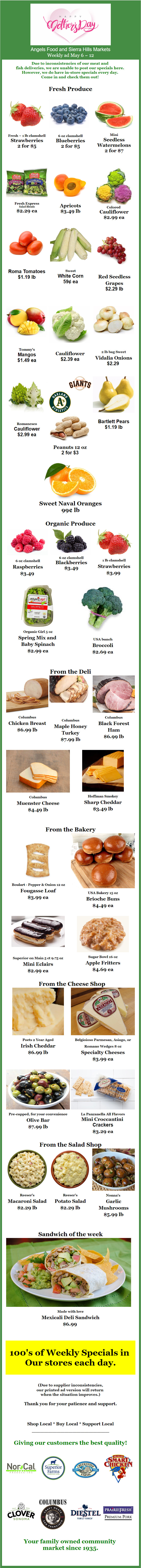Angels Food and Sierra Hills Markets Weekly Ad & Specials Through May 12th