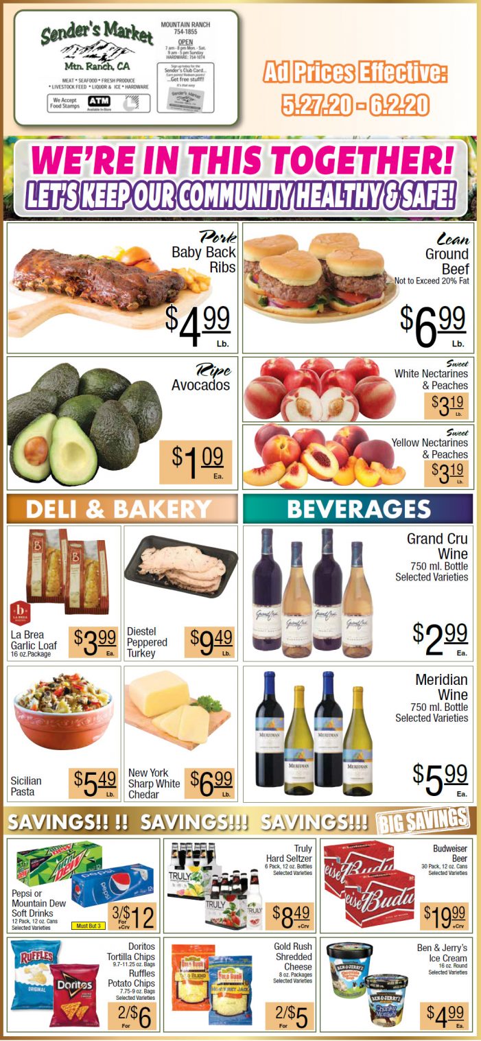 Sender’s Market’s Weekly Ad & Grocery Specials Through June 2nd