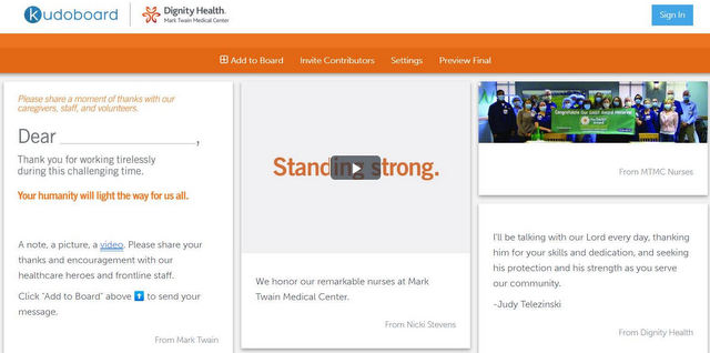 Mark Twain Medical Center Launches Online Appreciation Board for Caregivers