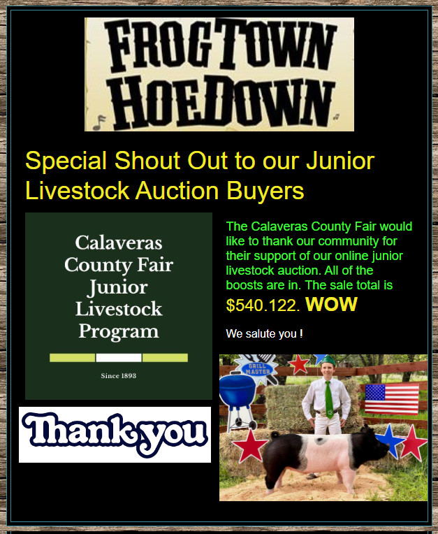 Special Shout Out to Junior Livestock Buyers for $540,1222 Auction Total