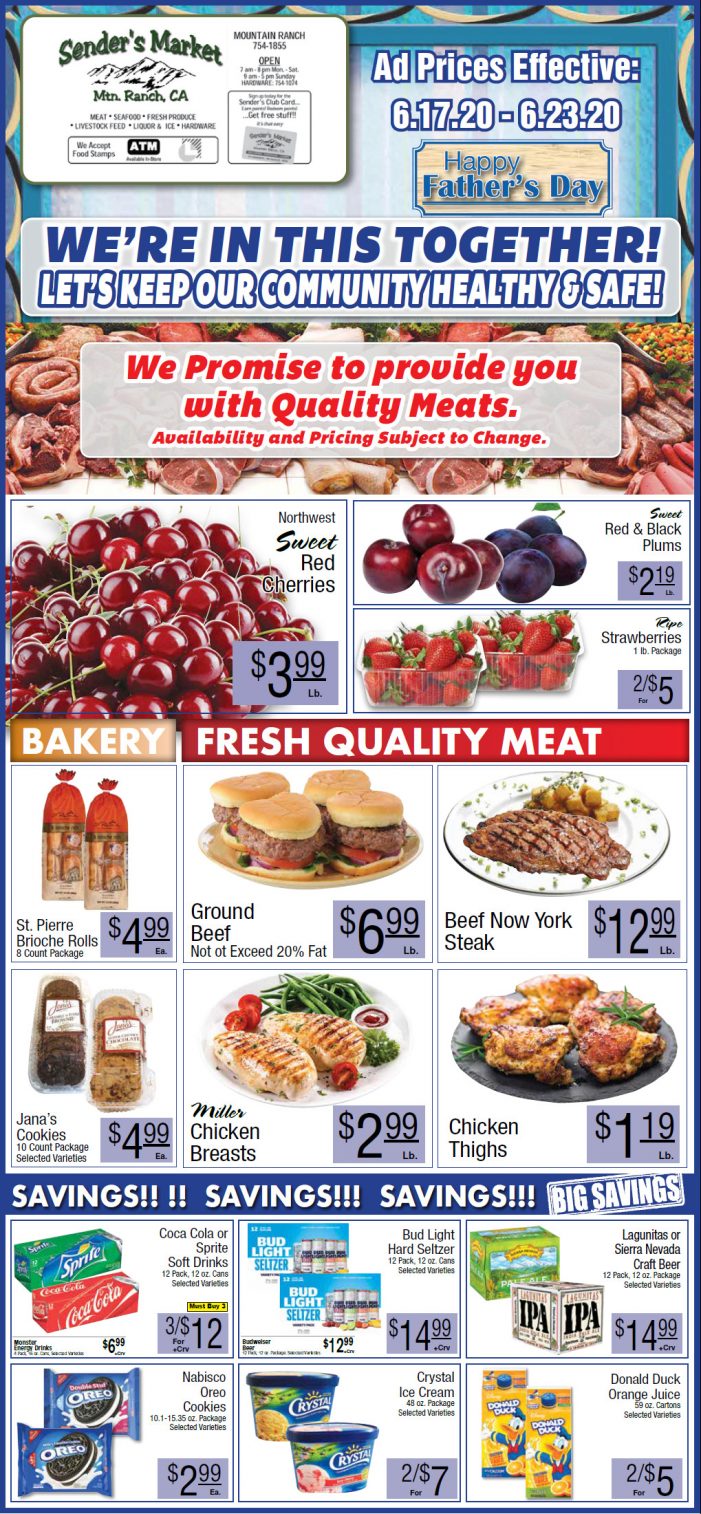Sender’s Market’s Weekly Ad & Grocery Specials Through June 23rd