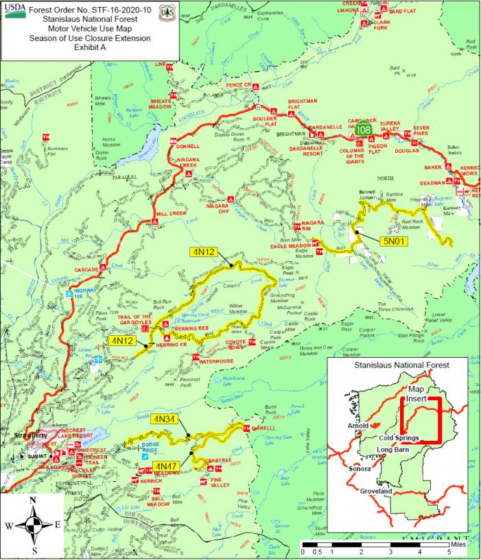 Stanislaus National Forest Revises Forest Order, Removes Some & Extends Other Seasonal High-Elevation Roads