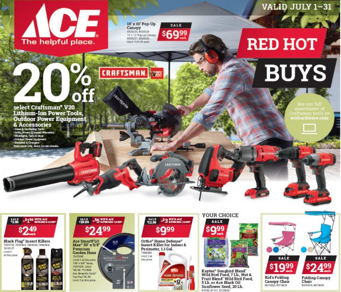Ace Home Center’s July Red Hot Buys!  Shop Local, & Shop Often for All Your Home Improvement Needs