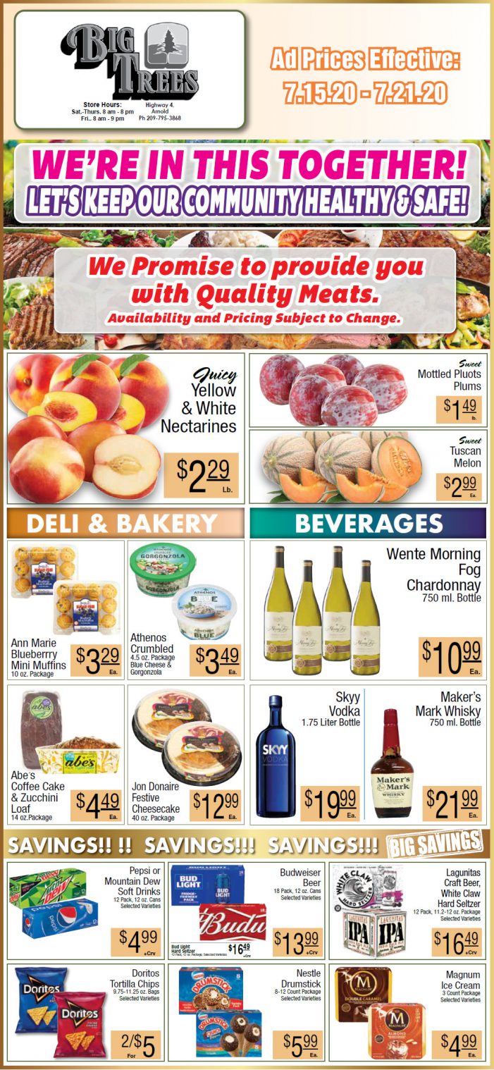 Big Trees Market Weekly Ad & Grocery Specials Through July 21st