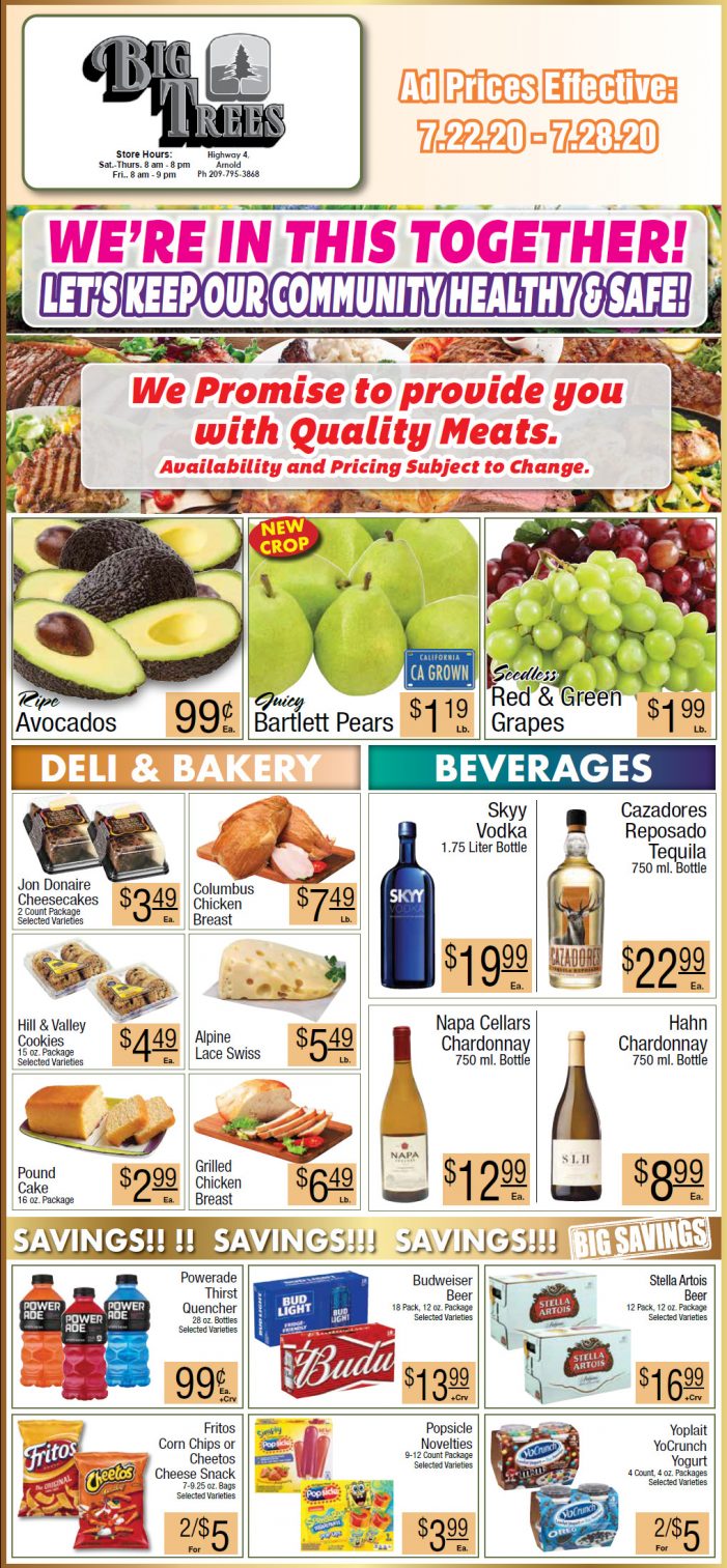 Big Trees Market Weekly Ad & Grocery Specials Through July 28th