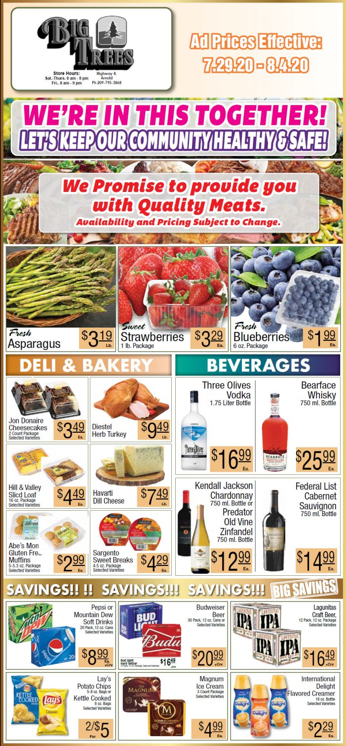 Big Trees Market Weekly Ad & Grocery Specials Through August 4th