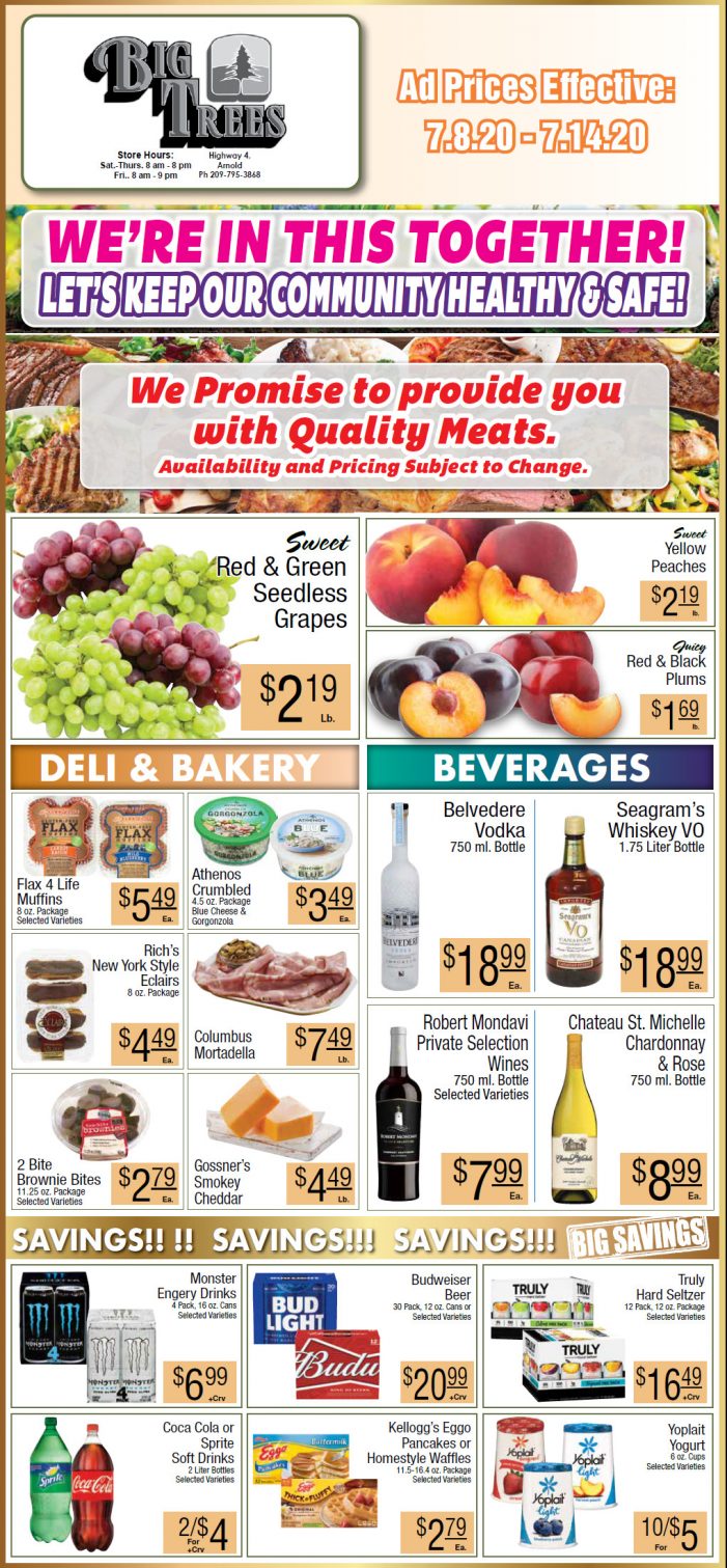 Big Trees Market Weekly Ad & Grocery Specials Through July 14th