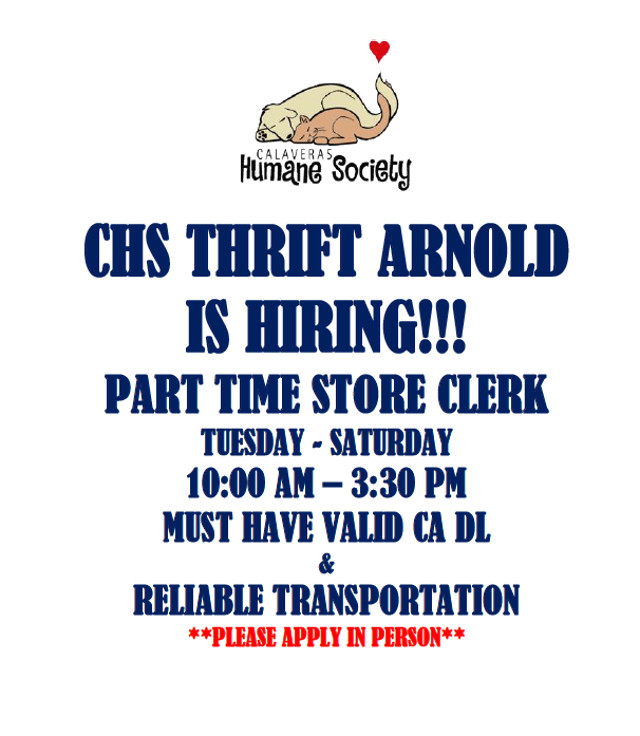 CHS Thrift is Hiring!  Apply Today!